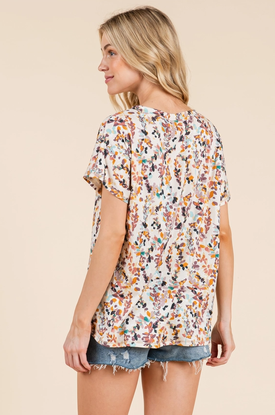 Fall Floral Relaxed Fit Top