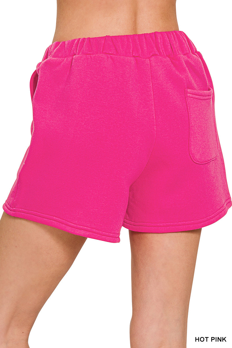 ZENANA Fleece Drawstring Shorts