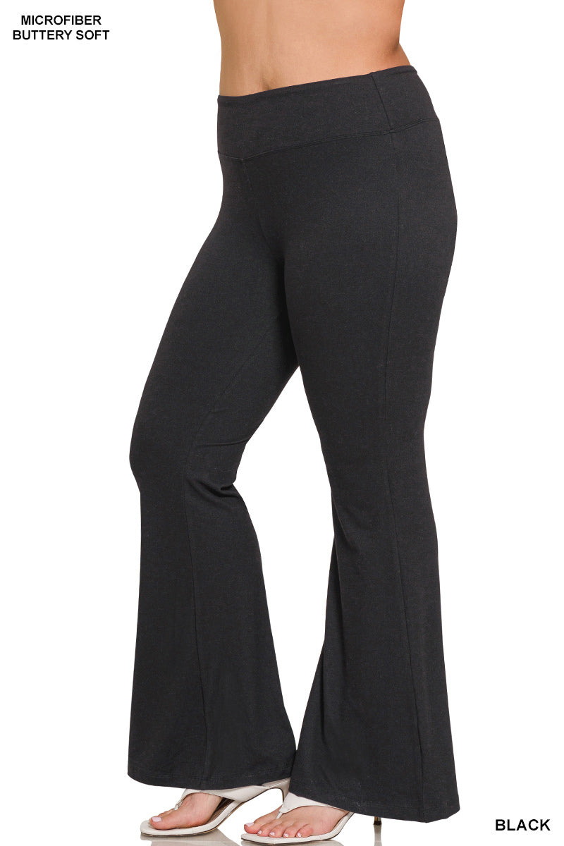 ZENANA Plus Buttery Soft Flare Leg High Waist Yoga Pants