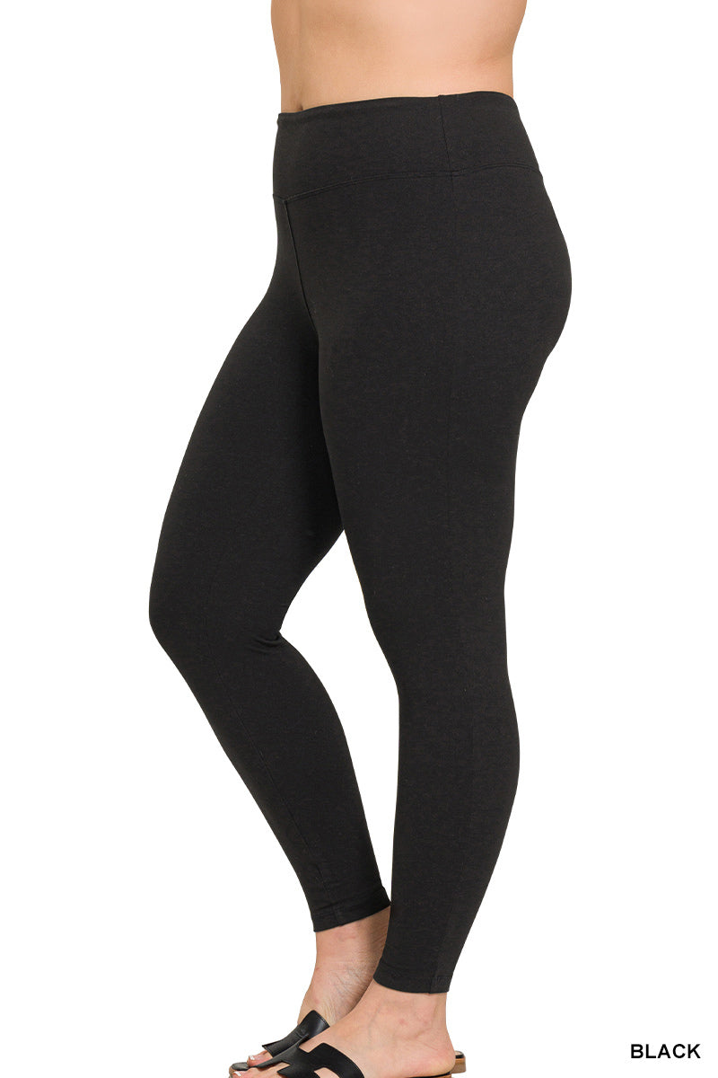ZENANA Plus Microfiber Soft Waistband Full Length Leggings