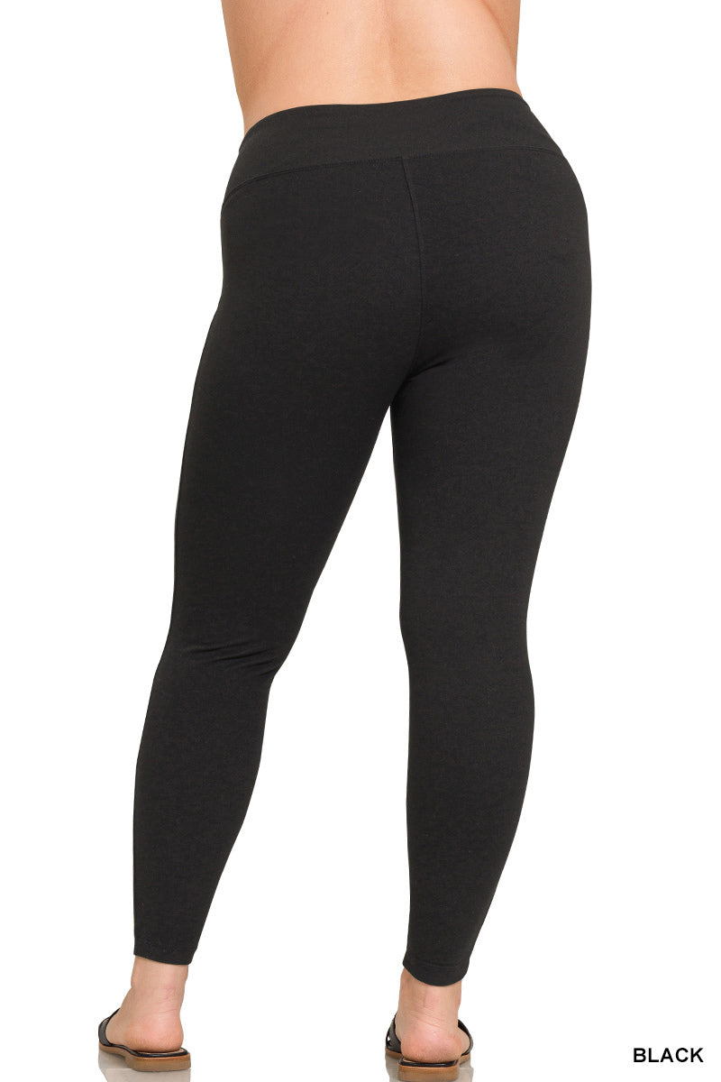 ZENANA Plus Microfiber Soft Waistband Full Length Leggings