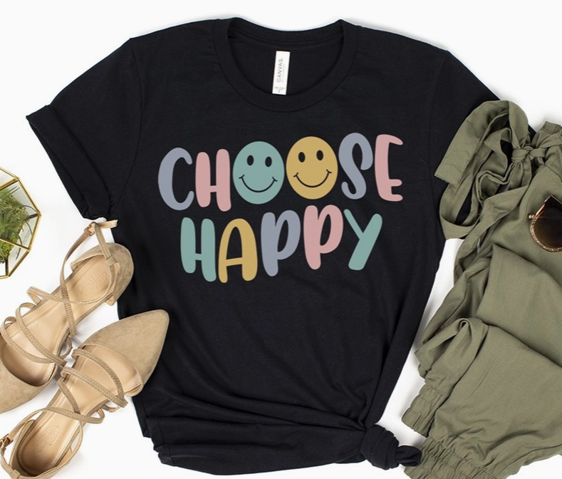Choose Happy Bella Canvas Short-Sleeve Tee