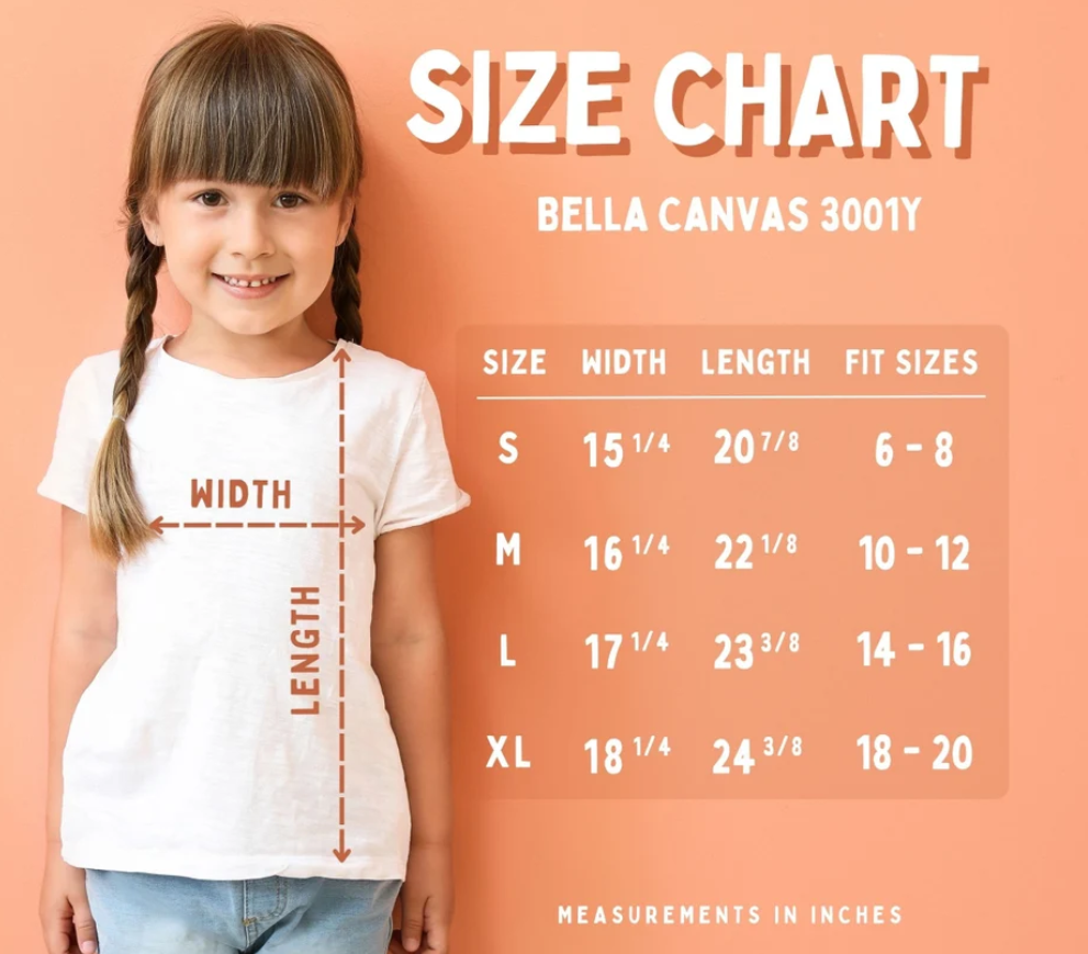 "Be Kind" Bella Canvas Short Sleeve Girls Tee