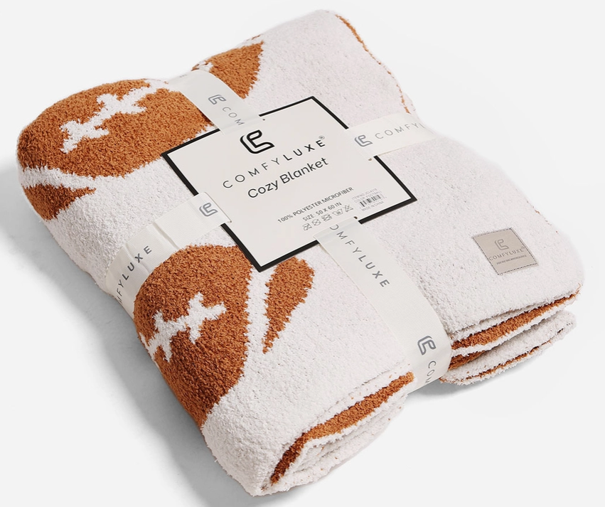 CozyLuxe 50x60 Reversible Football Throw