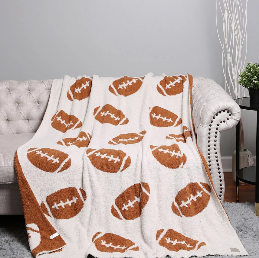 CozyLuxe 50x60 Reversible Football Throw