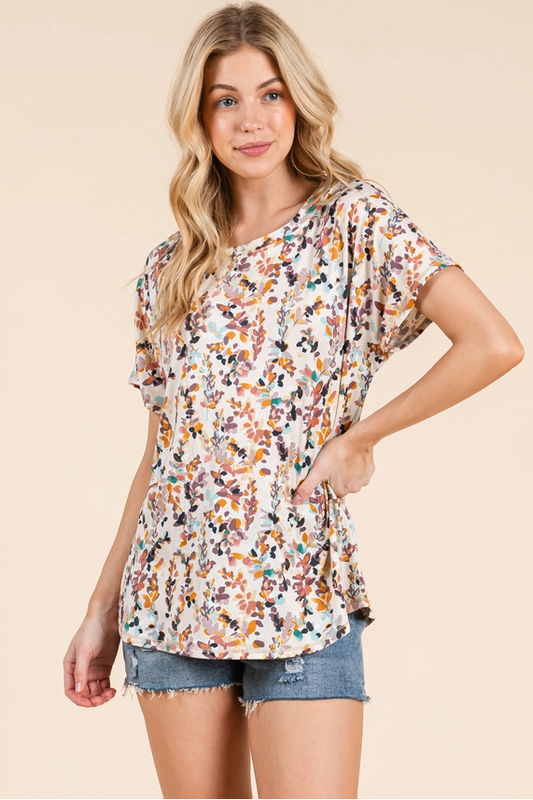 Fall Floral Relaxed Fit Top