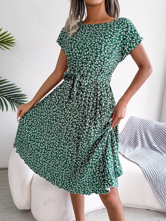 Lovesoft Floral Pleated Dress