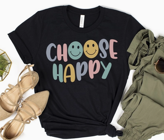 Choose Happy Bella Canvas Short-Sleeve Tee