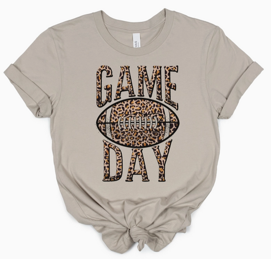 Leopard Game Day Short Sleeve Bella Canvas Short Sleeve Tee