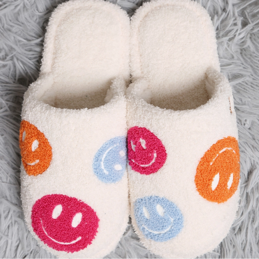Smiley Face Luxury Soft Slippers (Women's Size)